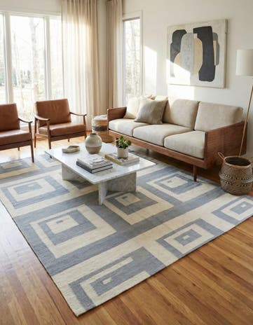 5' x 6' 6 Hand Woven Kilim Modern Wool Rug