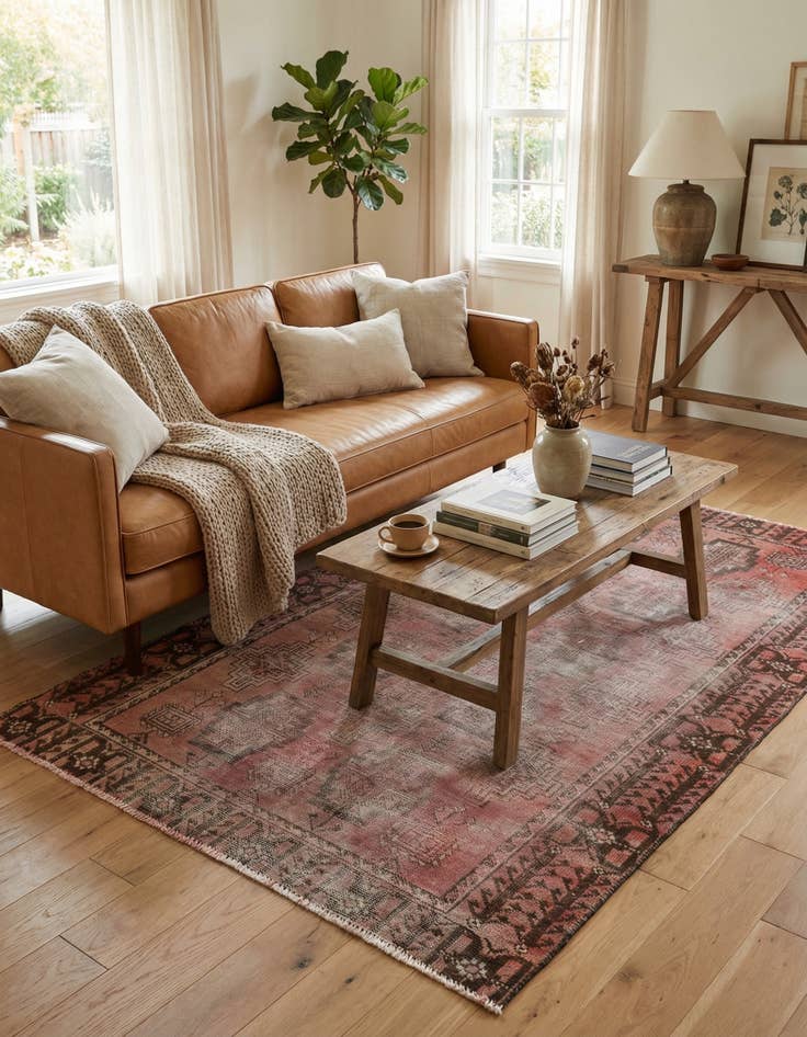 Detail image of  3' 8 x 6' 3  Hand Knotted Ultra Vintage Persian Wool Rug