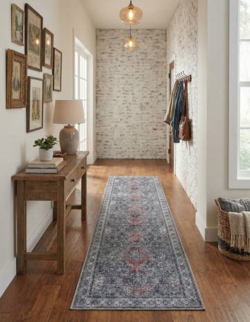 2' 7 x 12' Washable Timeless Runner Rug