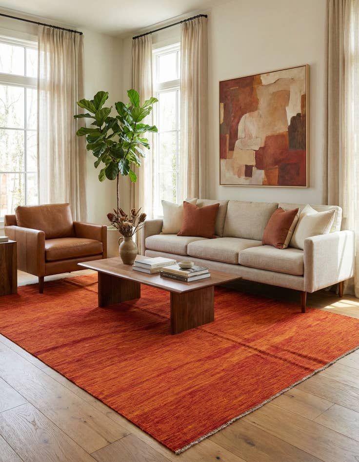 Detail image of 6' 9 x 9' 8  Hand Woven Kilim Modern Wool Rug