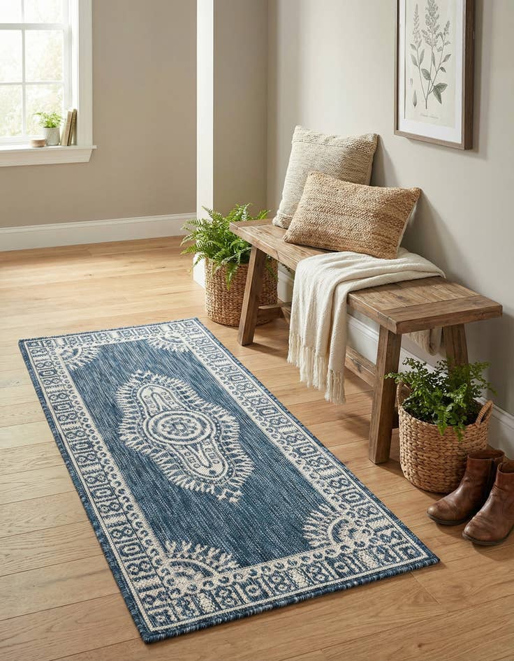 Detail image of  2' x 4'  Washable Traditional Indoor / Outdoor Runner Rug