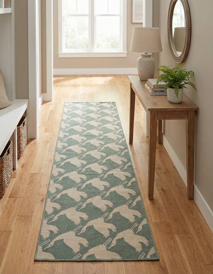 Detail image of  2' 7 x 10'  Washable Coastal Indoor / Outdoor Runner Rug