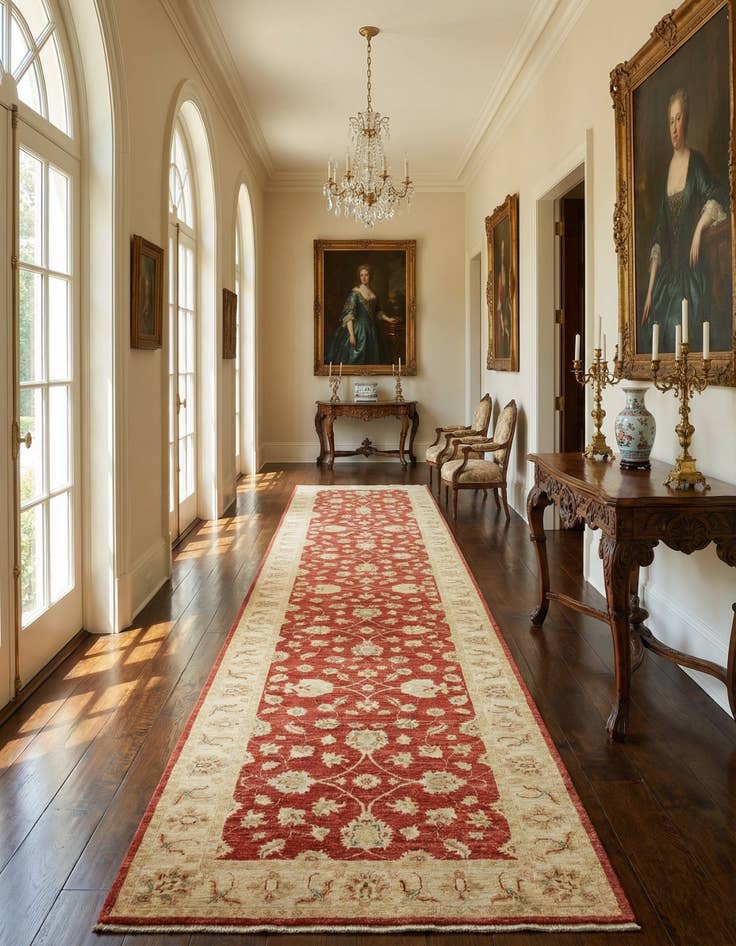 Detail image of 4' x 15' 10 Hand Knotted Peshawar Ziegler Wool Runner Rug