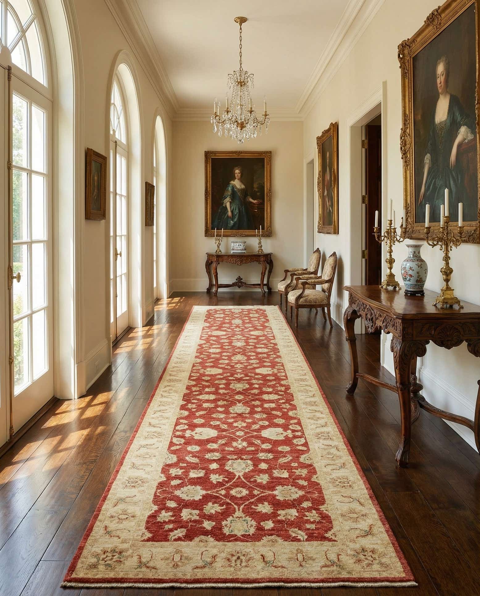 4' x 15' 10 Hand Knotted Peshawar Ziegler Wool Runner Rug