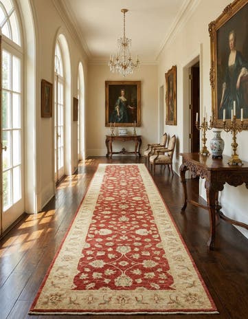 4' x 15' 10 Hand Knotted Peshawar Ziegler Wool Runner Rug