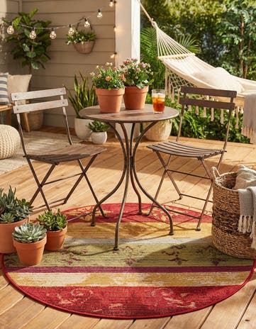 2' 7 x 2' 7 Easy-Clean Modern Indoor / Outdoor Round Rug