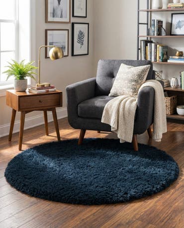  5' x 5' Infinity Shag Round Rug