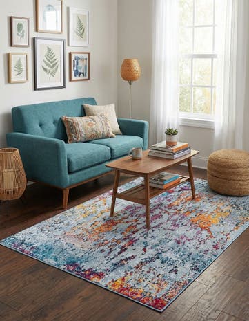 Blue and Multi Starlight Rug
