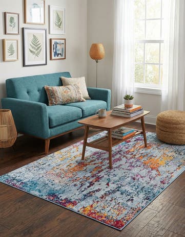 Blue and Multi Starlight Rug