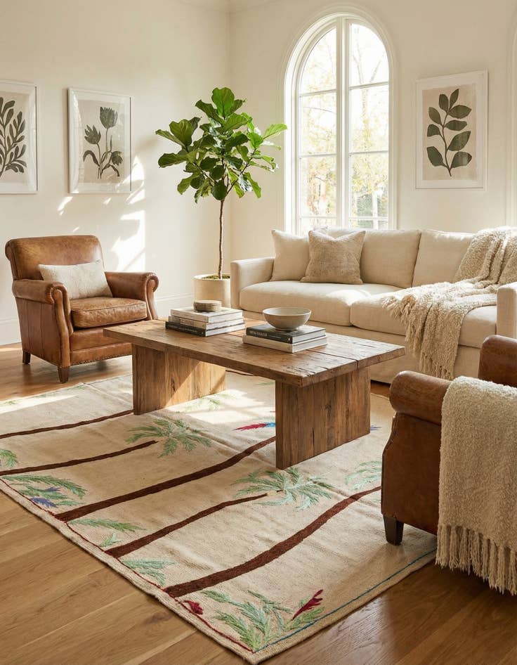 Detail image of 5' 2 x 6' 1  Hand Woven Kilim Suzani Wool Square Rug