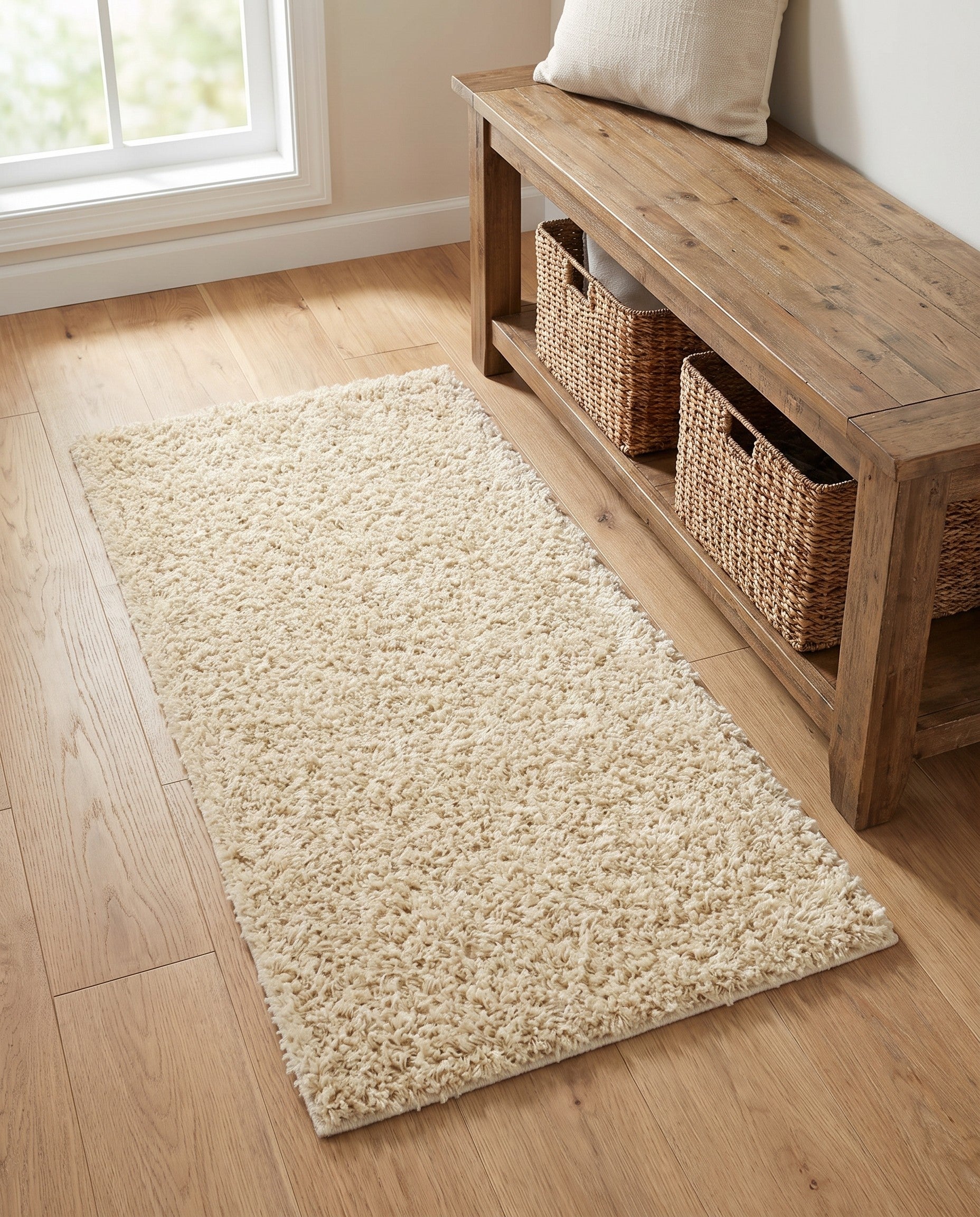 2' x 4' Solid Shag Runner Rug