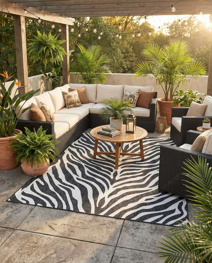 9' x 12' Easy-Clean Safari Indoor / Outdoor Rug
