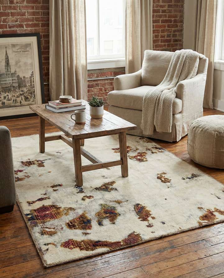 4' x 5' 9 Hand Knotted Ultra Vintage Persian Wool Rug
