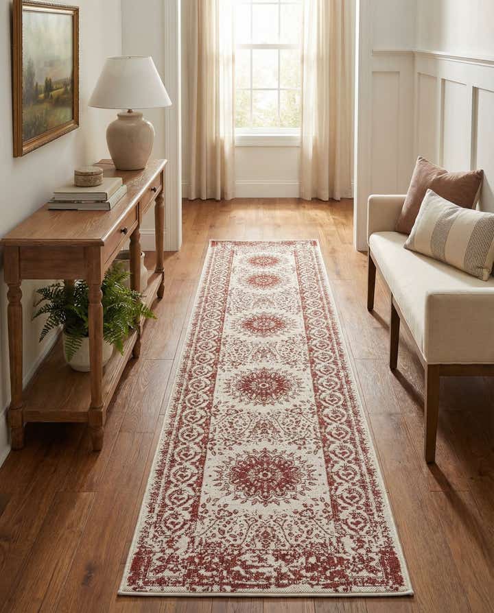 2' 7 x 12' Easy-Clean Traditional Indoor / Outdoor Runner Rug