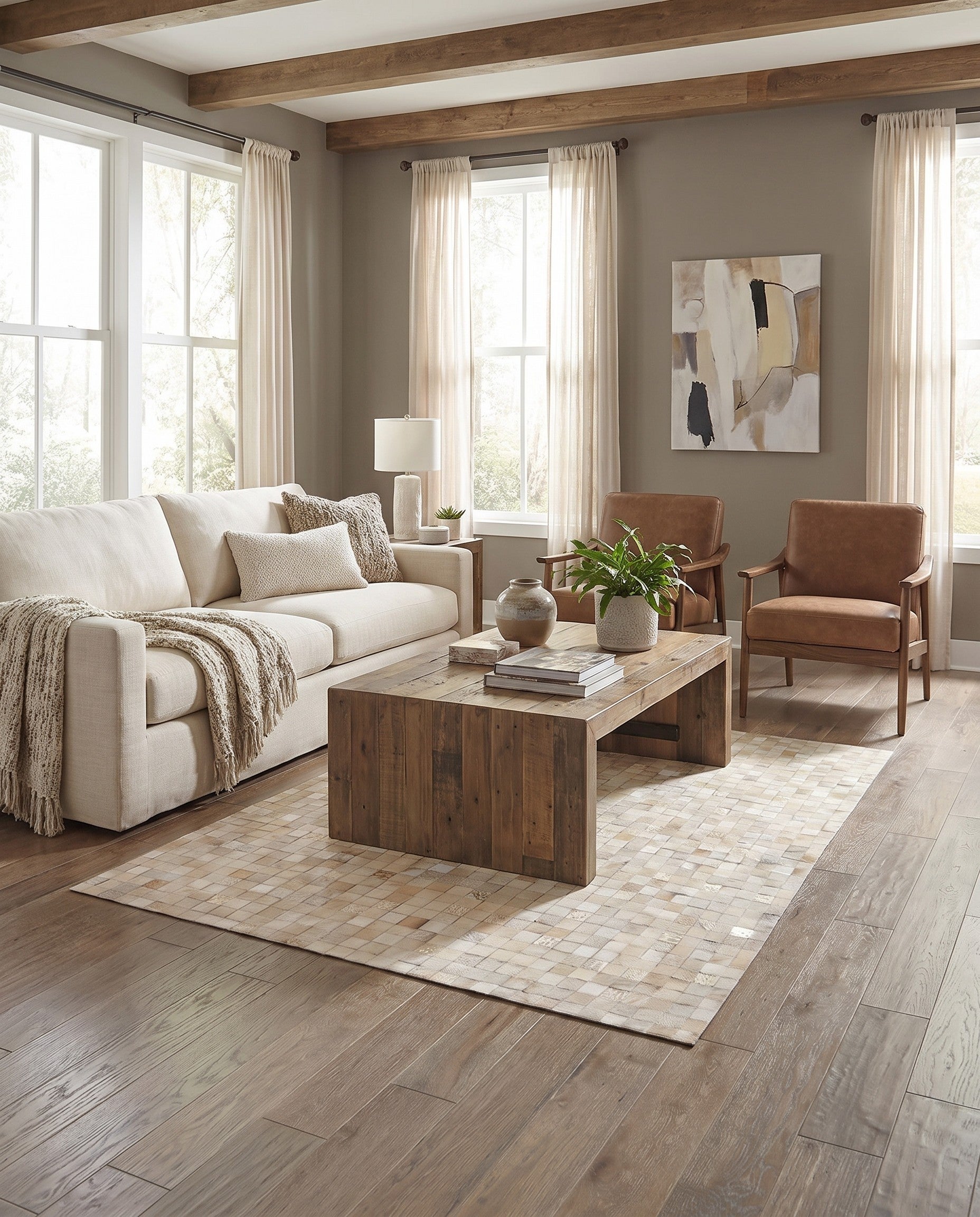 4' x 5' 8 Cowhide Stocks Rug