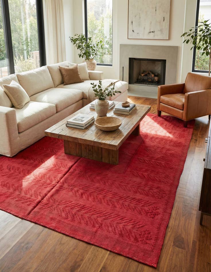 Detail image of 6' 7 x 9'  Hand Woven Kilim Modern Wool Rug