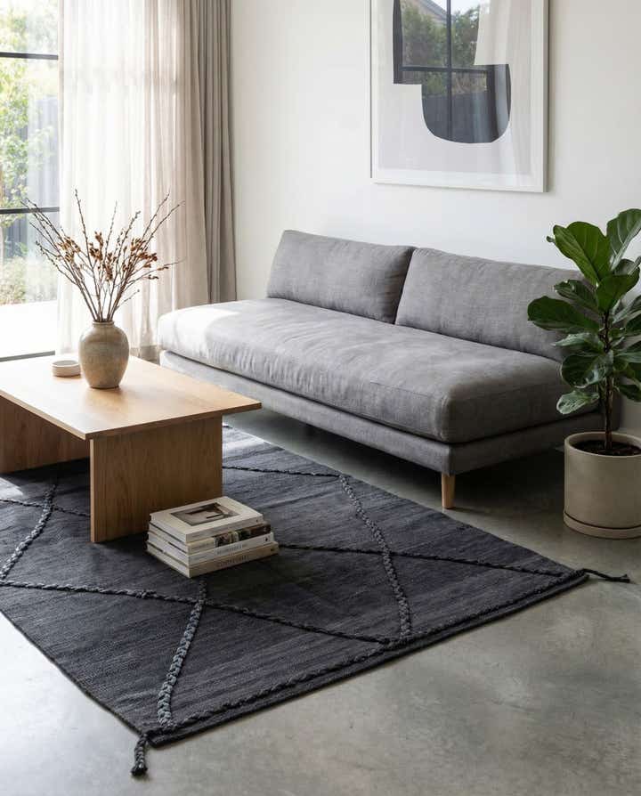 4' 2 x 5' 9 Hand Woven Kilim Modern Wool Rug