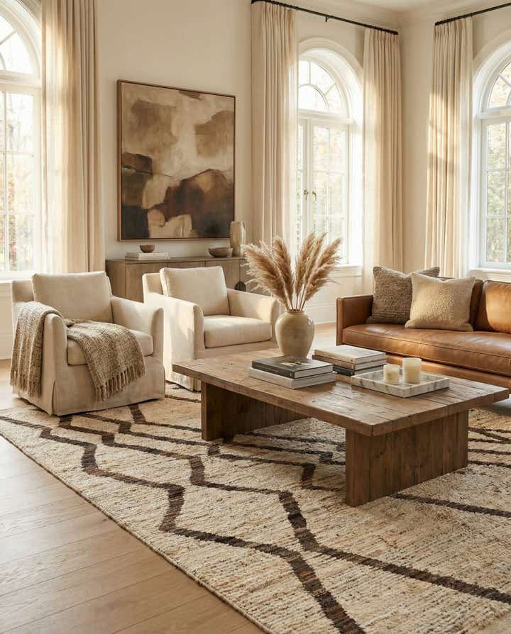 5' 1 x 6' 5 Hand Knotted Moroccan Wool Rug