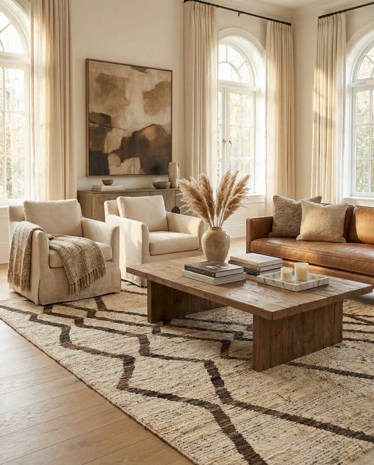 Detail image of 5' 1 x 6' 5 Hand Knotted Moroccan Wool Rug