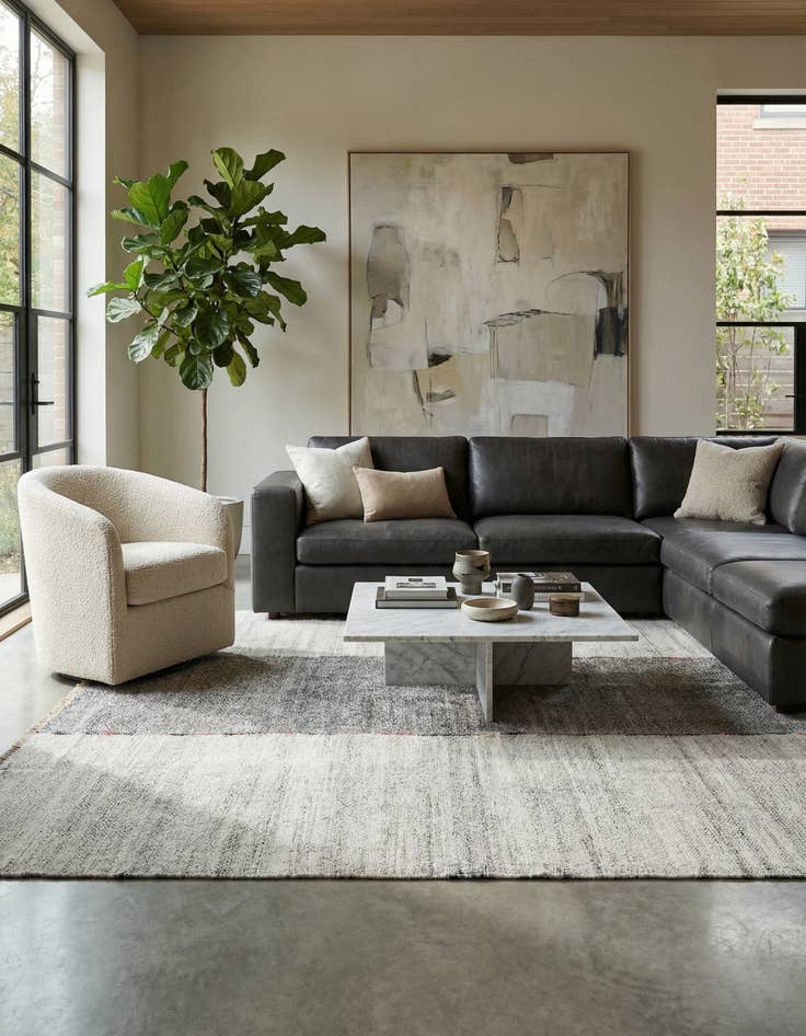 Detail image of 7' 10 x 9' 10  Hand Woven Kilim Modern Wool Rug