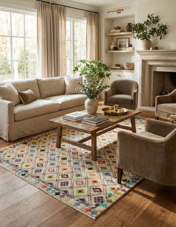 6' 8 x 10' 7 Hand Knotted Darya Wool Rug