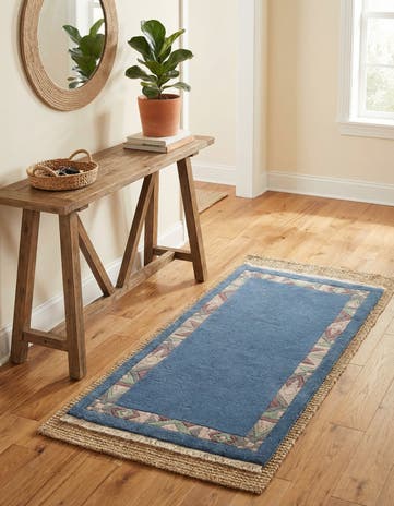 2' 1 x 3' 10 Hand Knotted Nepal Wool Runner Rug