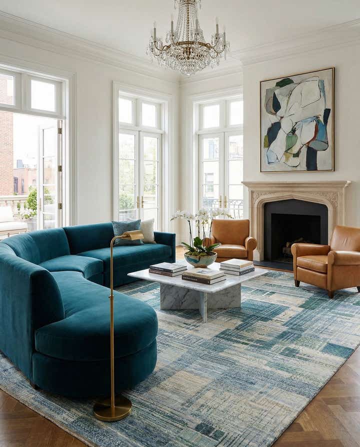 9' 9 x 13' 10 Hand Knotted Oushak Rug