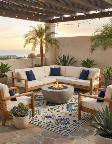 10' x 10' Easy-Clean Baja Indoor / Outdoor Square Rug