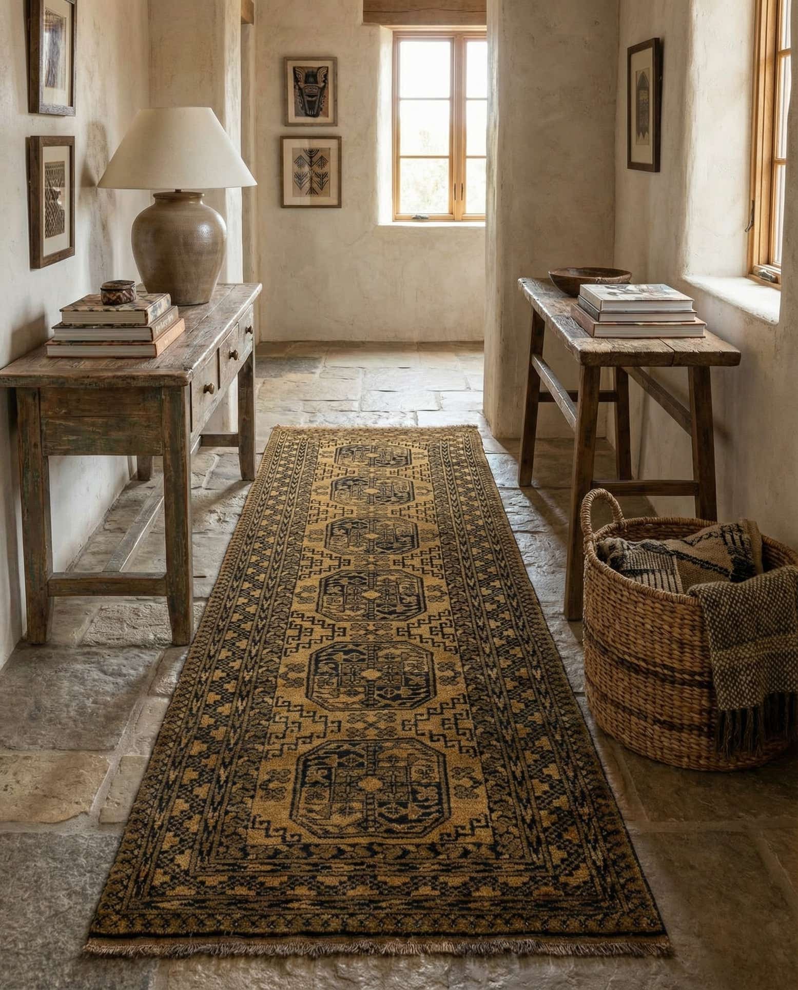 3' x 9' Hand Knotted Khal Mohammadi Wool Runner Rug