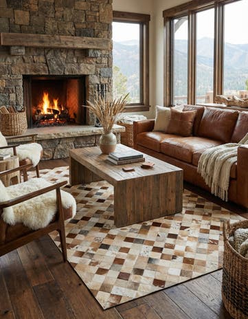 5' 1 x 8' Cowhide - Patchwork Rug