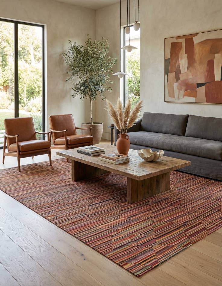 Detail image of  8' x 9' 9  Hand Woven Kilim Modern Wool Rug