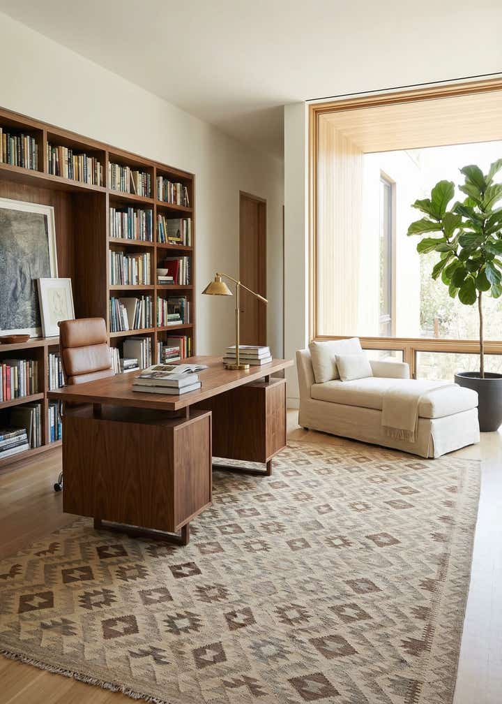 6' 5 x 9' 10 Hand Woven Kilim Maymana Wool Rug