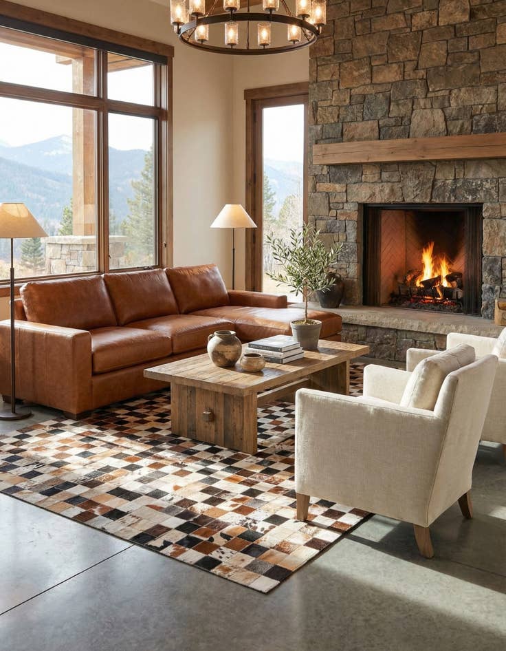 Detail image of 5' x 7' 10 Cowhide Rug