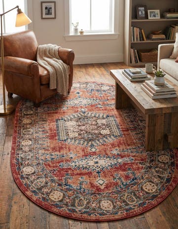 Terracotta Arcadia Oval Rug