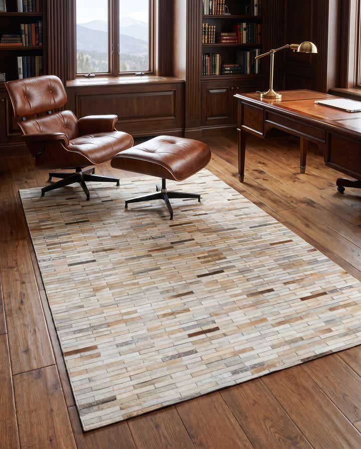 5' x 8' Cowhide Leather Rug