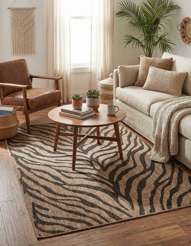 Detail image of 4' x 6'  Washable Safari Indoor / Outdoor Rug