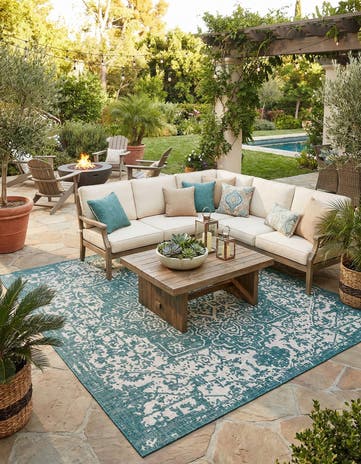 10' 8 x 10' 8 Easy-Clean Jill Zarin Dubai Indoor / Outdoor Square Rug