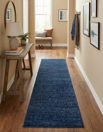 Navy Blue Angelica Runner Rug