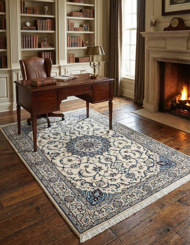 Detail image of 3' 3 x 4' 8  Hand Knotted Nain Rug