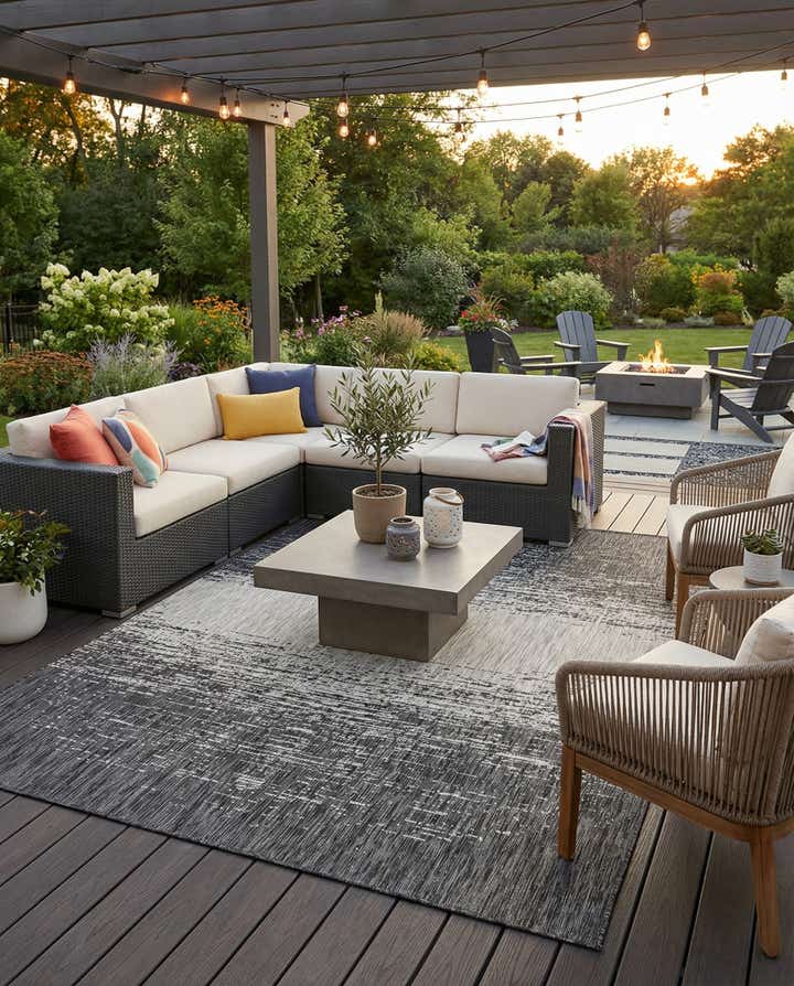 10' x 13' Easy-Clean Modern Indoor / Outdoor Rug