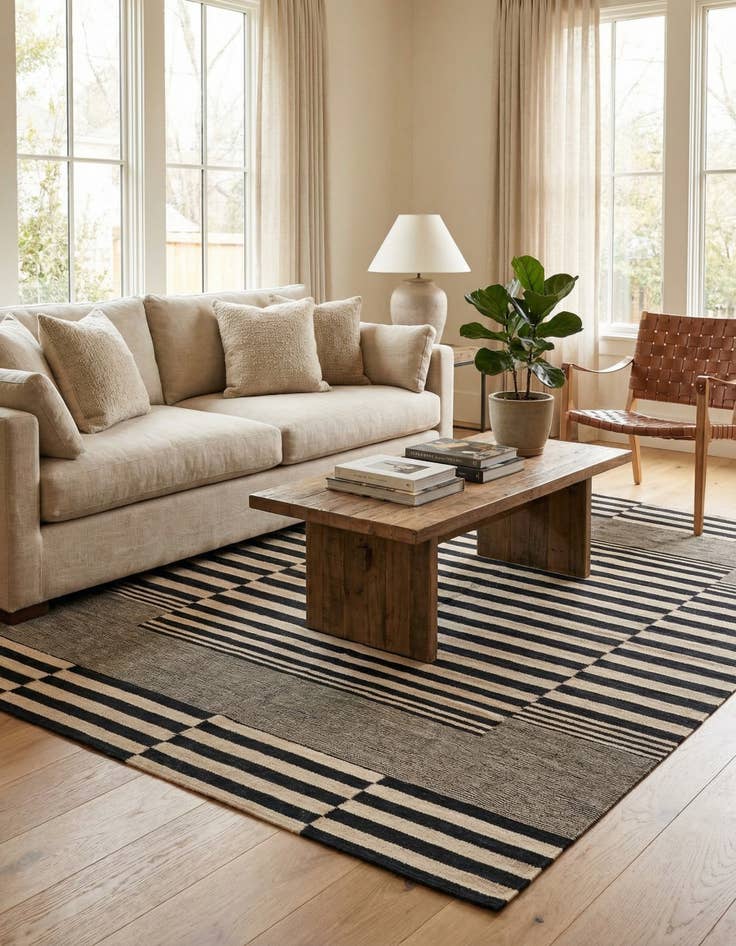 Detail image of 6' x 7' 8  Hand Woven Kilim Modern Wool Rug