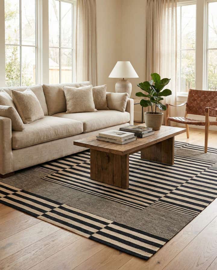 6' x 7' 8 Hand Woven Kilim Modern Wool Rug
