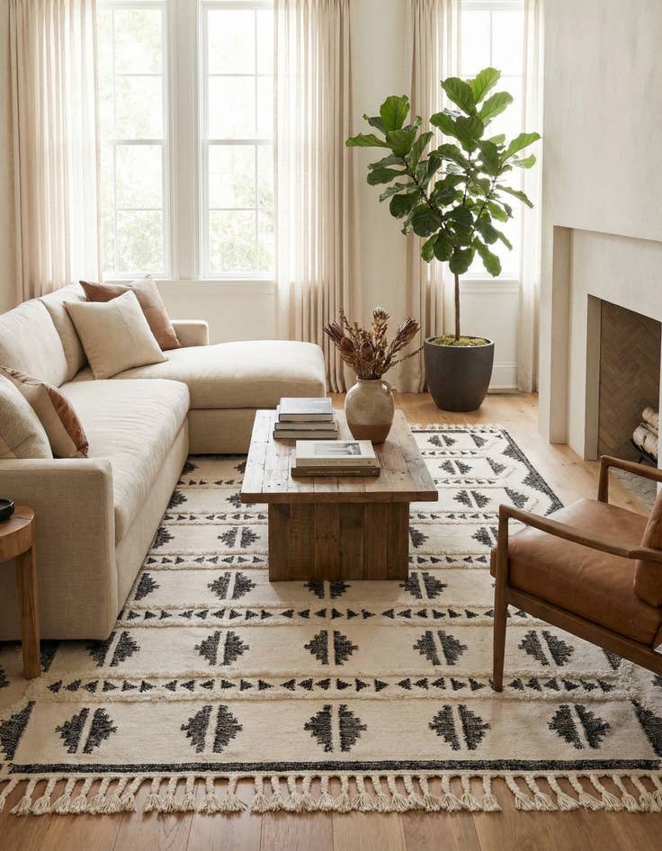 Detail image of  10' x 14' 1  Hand Woven Arizona Wool Rug