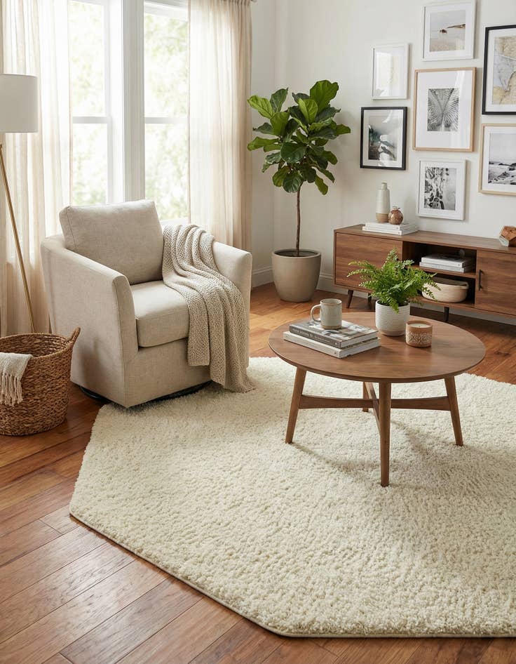 Detail image of 6' x 6' Everyday Shag Octagon Rug