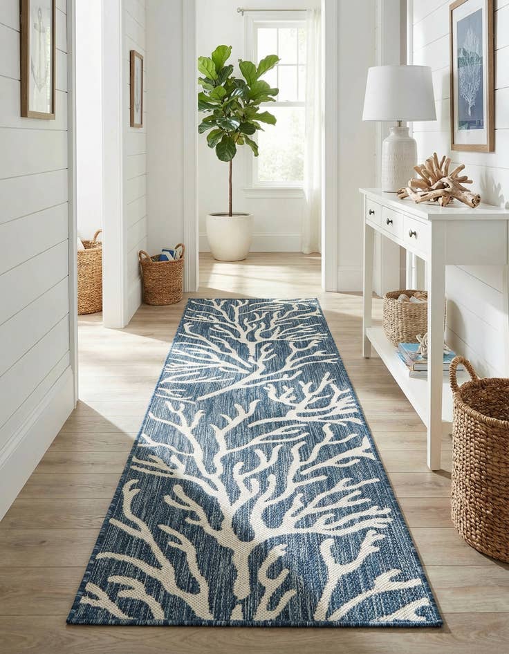 Detail image of 2' x 8'  Washable Coastal Indoor / Outdoor Runner Rug