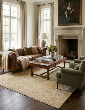 6' 9 x 9' 7 Hand Knotted Peshawar Ziegler Rug