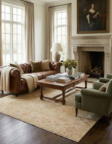 6' 9 x 9' 7 Hand Knotted Peshawar Ziegler Rug