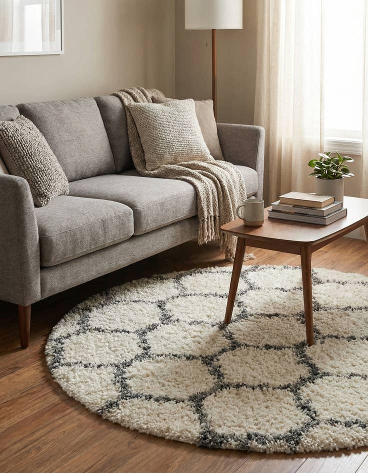 Detail image of 5' x 5' Lagom Shag Round Rug