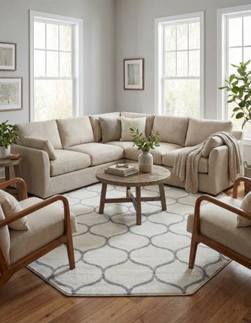 7' 10 x 7' 10 Lattice Frieze Octagon Rug