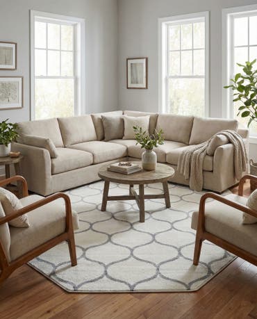  7' 10 x 7' 10 Lattice Frieze Octagon Rug